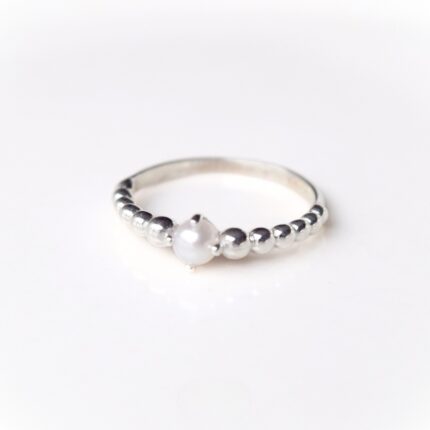 Anillo de Plata Punto Perlado