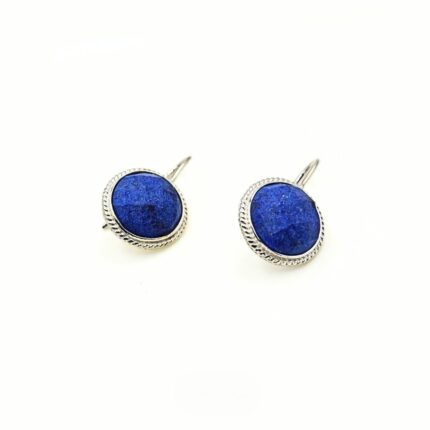 Aretes de plata 950 con dumortierita