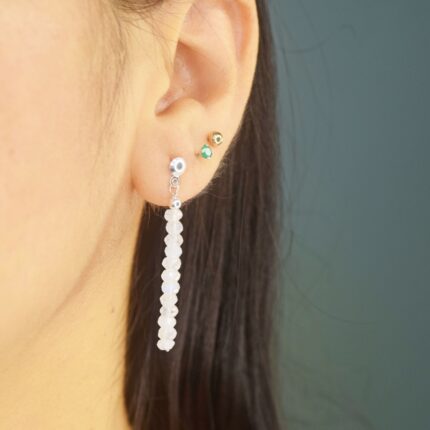 Aretes largos con piedra luna