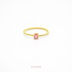 Anillo Oro Turmalina Rosa Entorchada