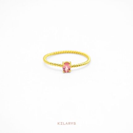 Anillo Oro Turmalina Rosa Entorchada