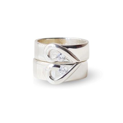 Alianza de Plata Puzzle Corazón Satinado