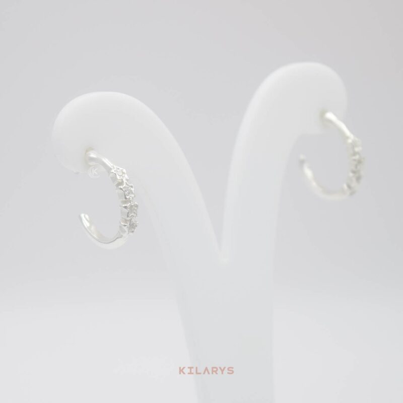 Aretes de Plata Argolla con Zircones