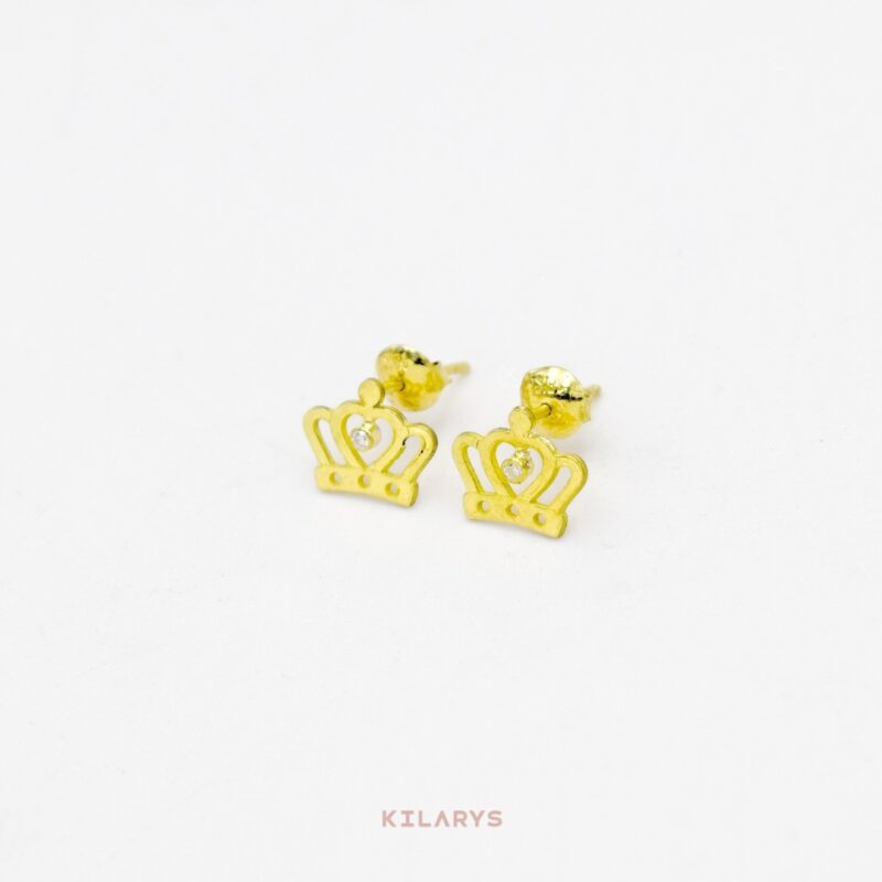 Aretes de Oro 18k Coronita My Queen con Moissanita - JMO0057B