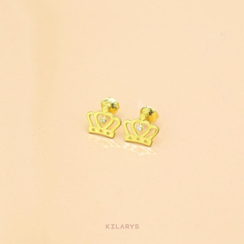 Aretes de Oro 18k Coronita My Queen con Moissanita - JMO0057B