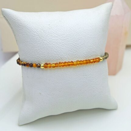 Pulsera de Oro 18k Fortuna con Citrino, Pirita y Ojo de Tigre-PMO0022